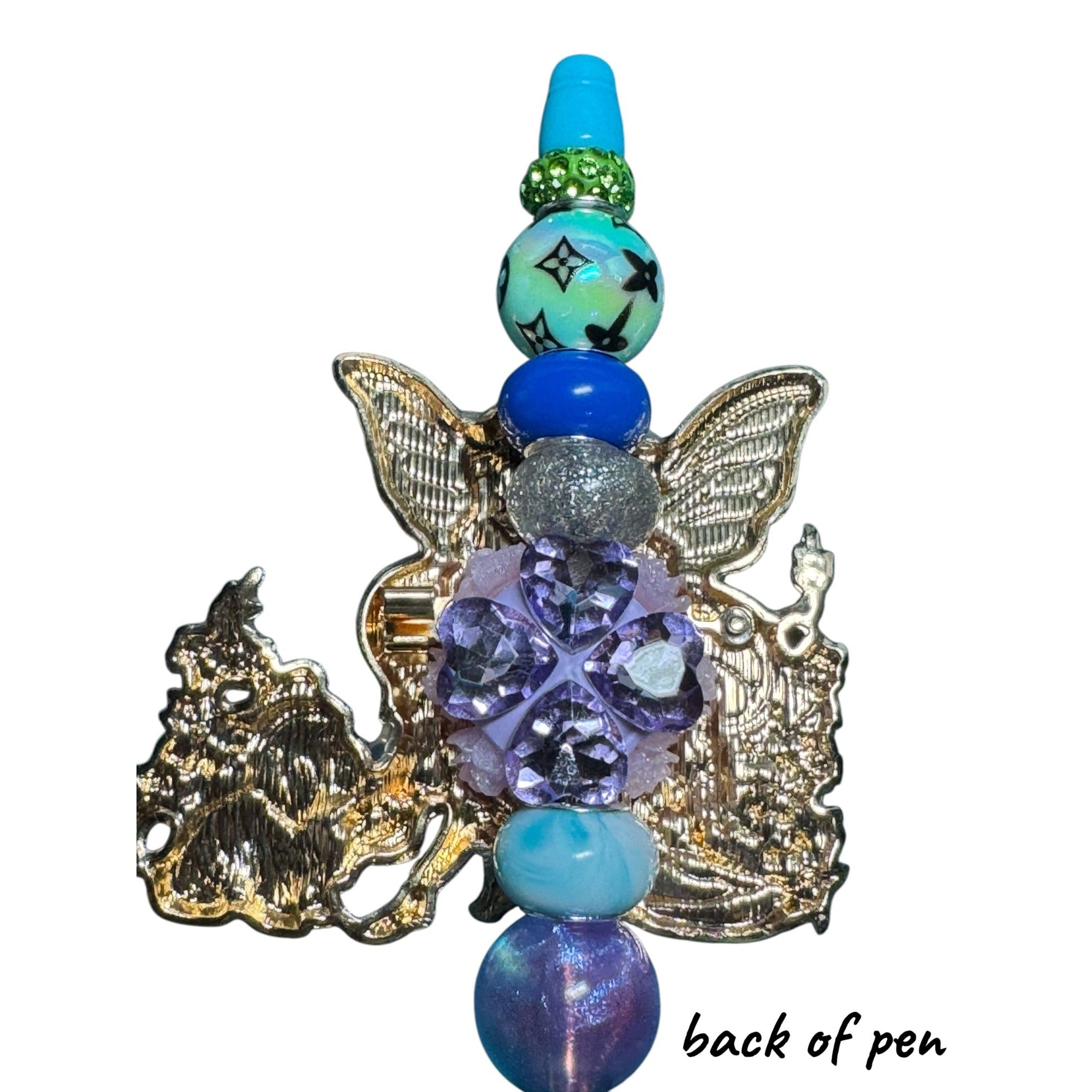 Whimsical Fairy-Themed Writing Pen With Furry Grip & Decorative Beads Perfect For Journaling Crafting Or Gift Giving