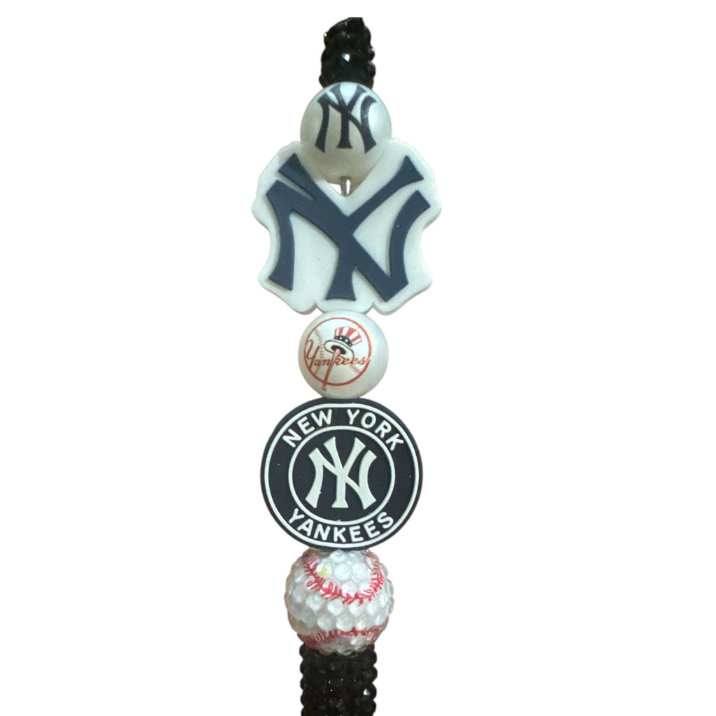 New York Yankees Logo Themed Decorative Pen With Baseball Design Black Grip And Team Logos