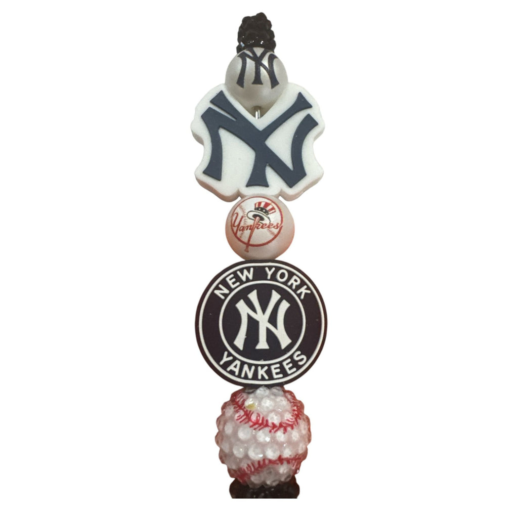 New York Yankees Logo Themed Decorative Pen With Baseball Design Black Grip And Team Logos