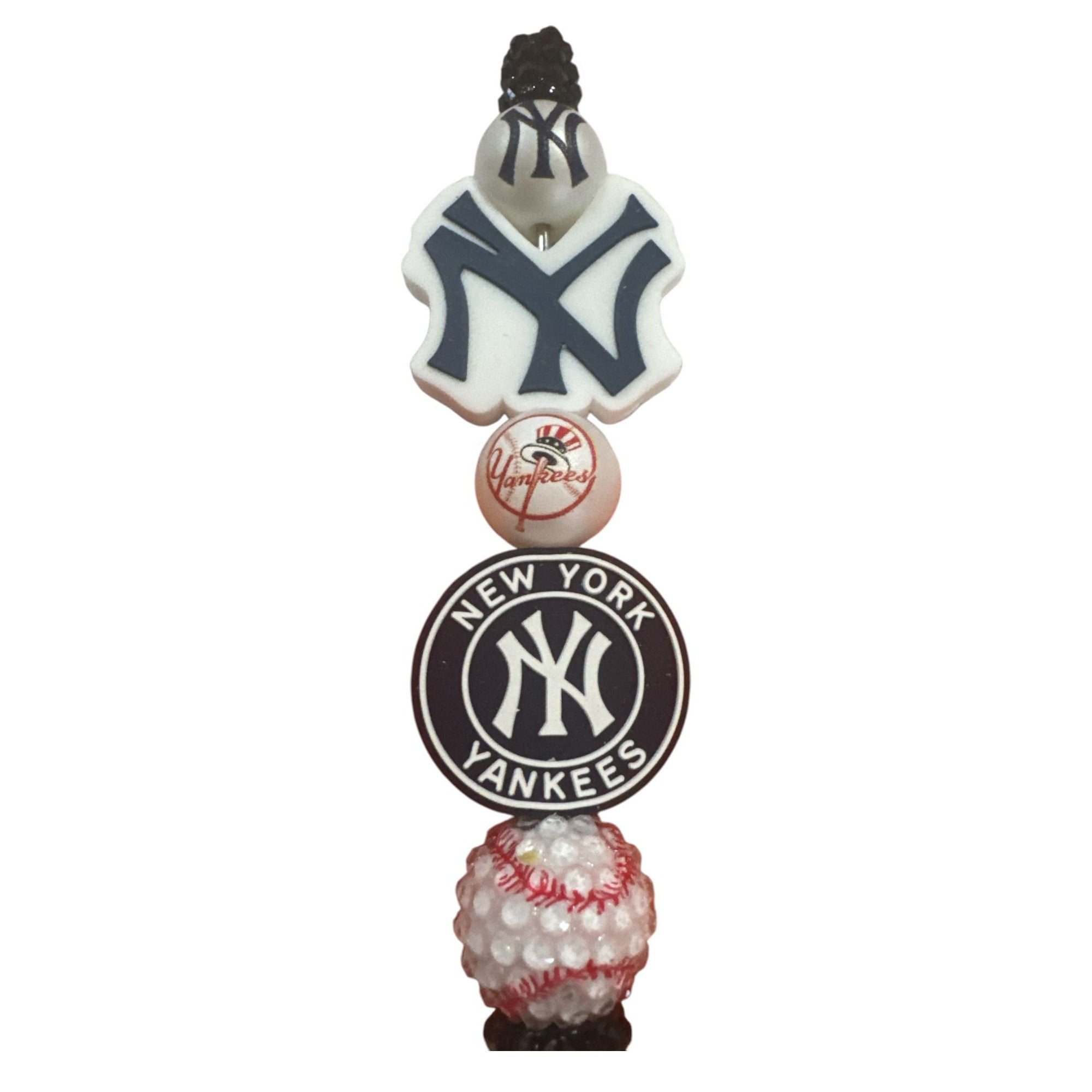 New York Yankees Logo Themed Decorative Pen With Baseball Design Black Grip And Team Logos