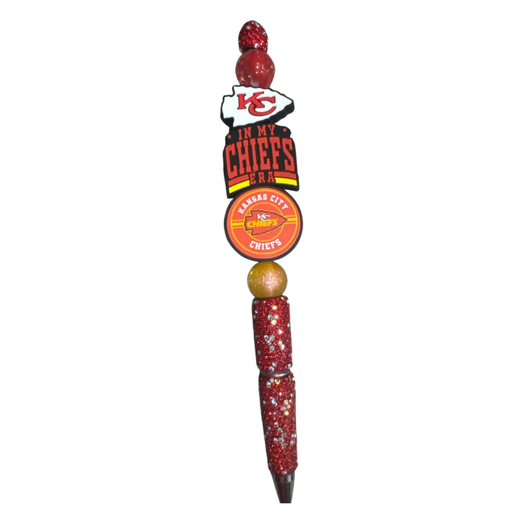 Kansas City Chiefs-Inspired Glitter Pen With Beaded Accents For Fans & Gifting