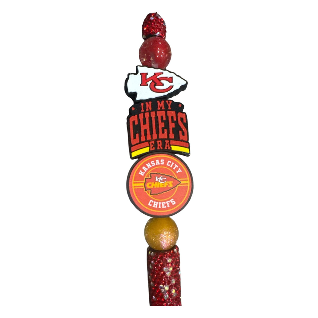 Kansas City Chiefs-Inspired Glitter Pen With Beaded Accents For Fans & Gifting