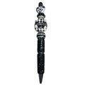 Chanel-Inspired Black & White Crystal Beaded Pen Decorative Writing Instrument With Elegant Detailing
