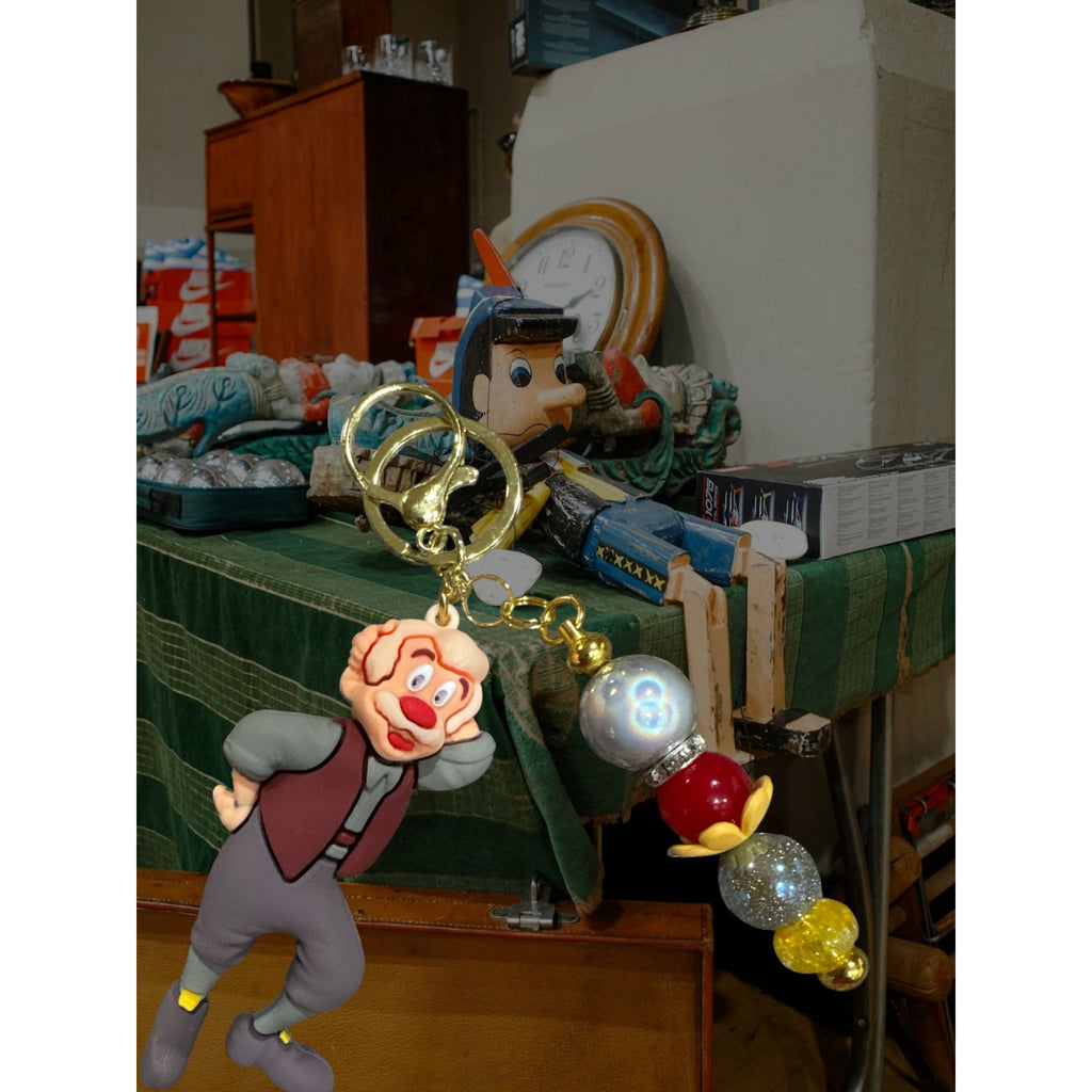 Disney Pinocchio Geppetto Keychain & Colorful Beads