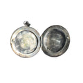 Sterling Silver 925 Engraved Locket Round Vintage Etched Floral Design Pendant