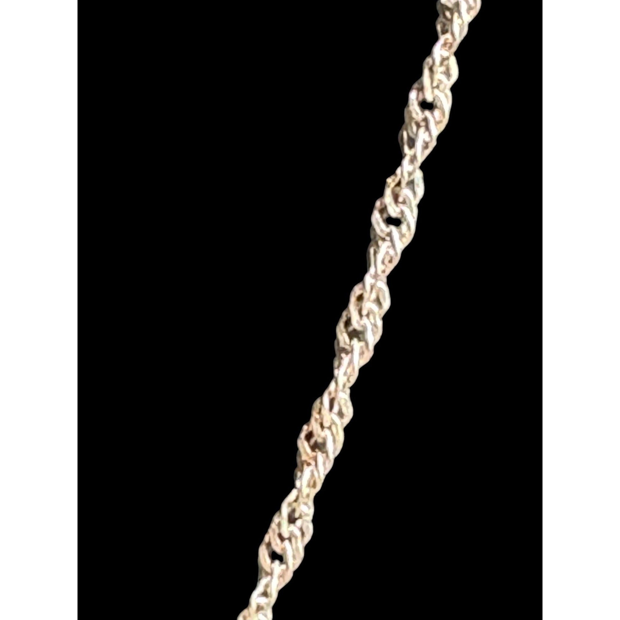 Italian Sterling Silver 925 Italy Chain Necklace – Fine Twisted Rope Style – Spring Ring Clasp