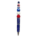 Celebrate 250 years with this Patriotic Beaded Pen with Red White & Blue Stars & Stripes Design for Writing or Gifting