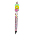 Glitter Flower Easter-Themed Pen With Beaded Accents For Kids & Crafts