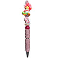 Strawberry Shortcake-Themed Beaded Glitter Pen With Character Top & Sparkly Pink Handle