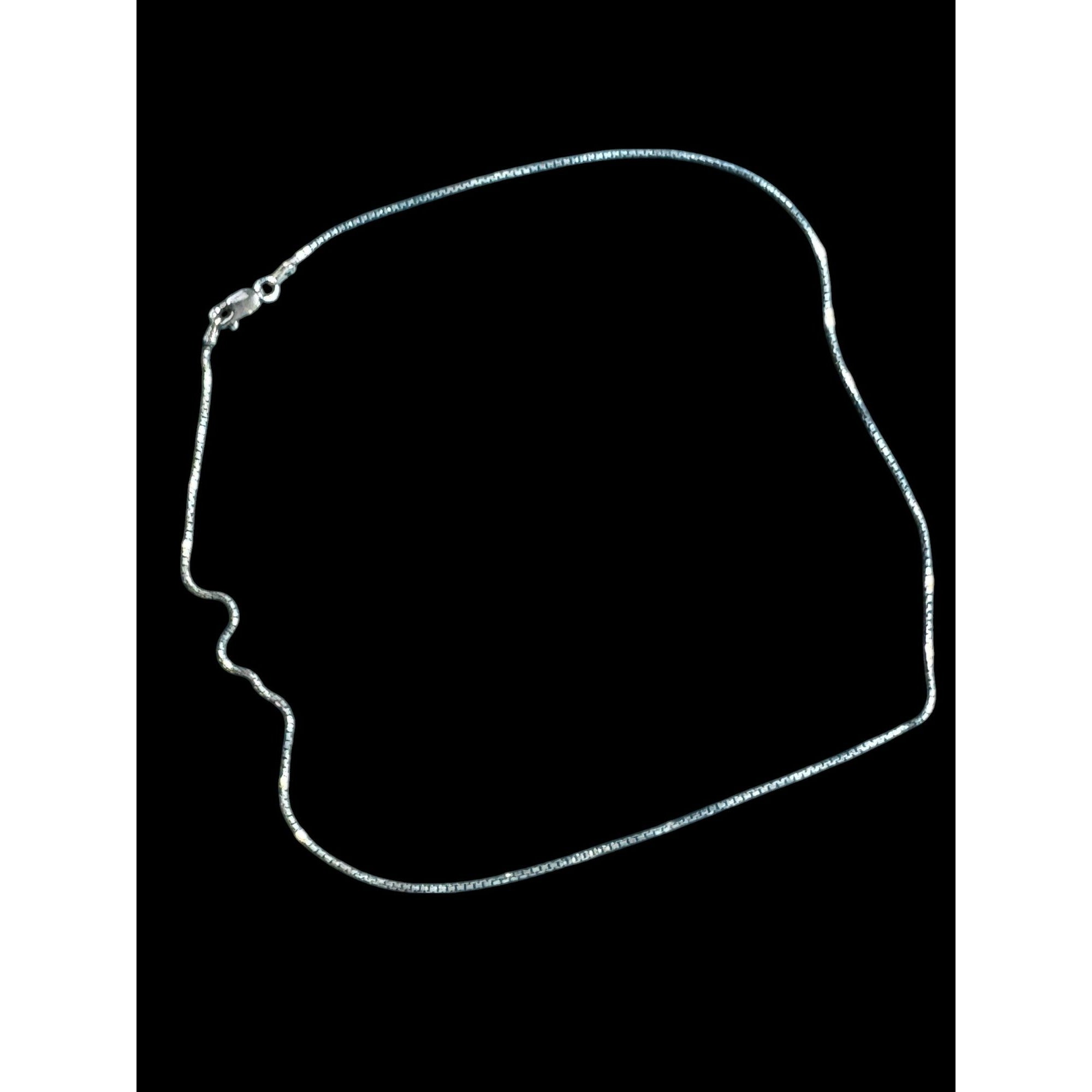 Sterling Silver Box Chain Necklace 925 Italy Lobster Clasp 15 Inches Slim Minimalist Jewelry