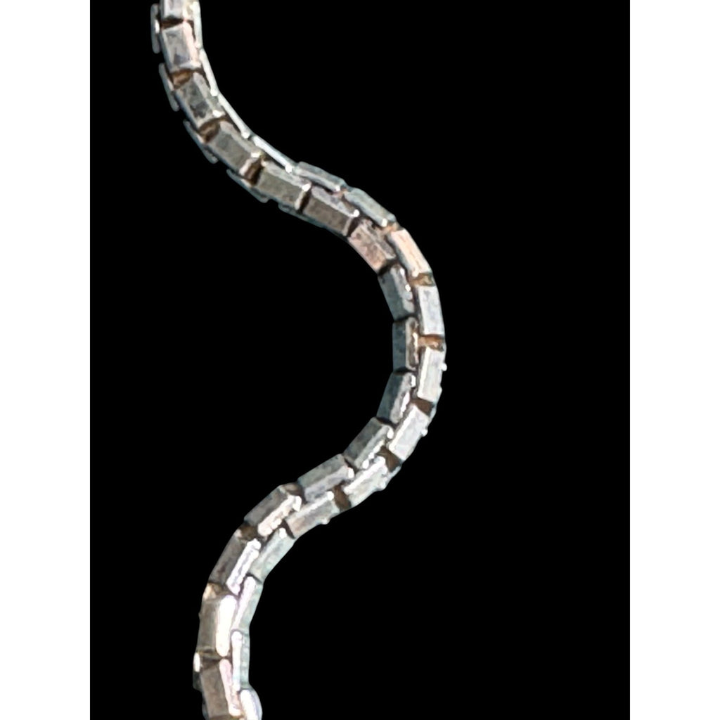 Sterling Silver Box Chain Necklace 925 Italy Lobster Clasp 15 Inches Slim Minimalist Jewelry