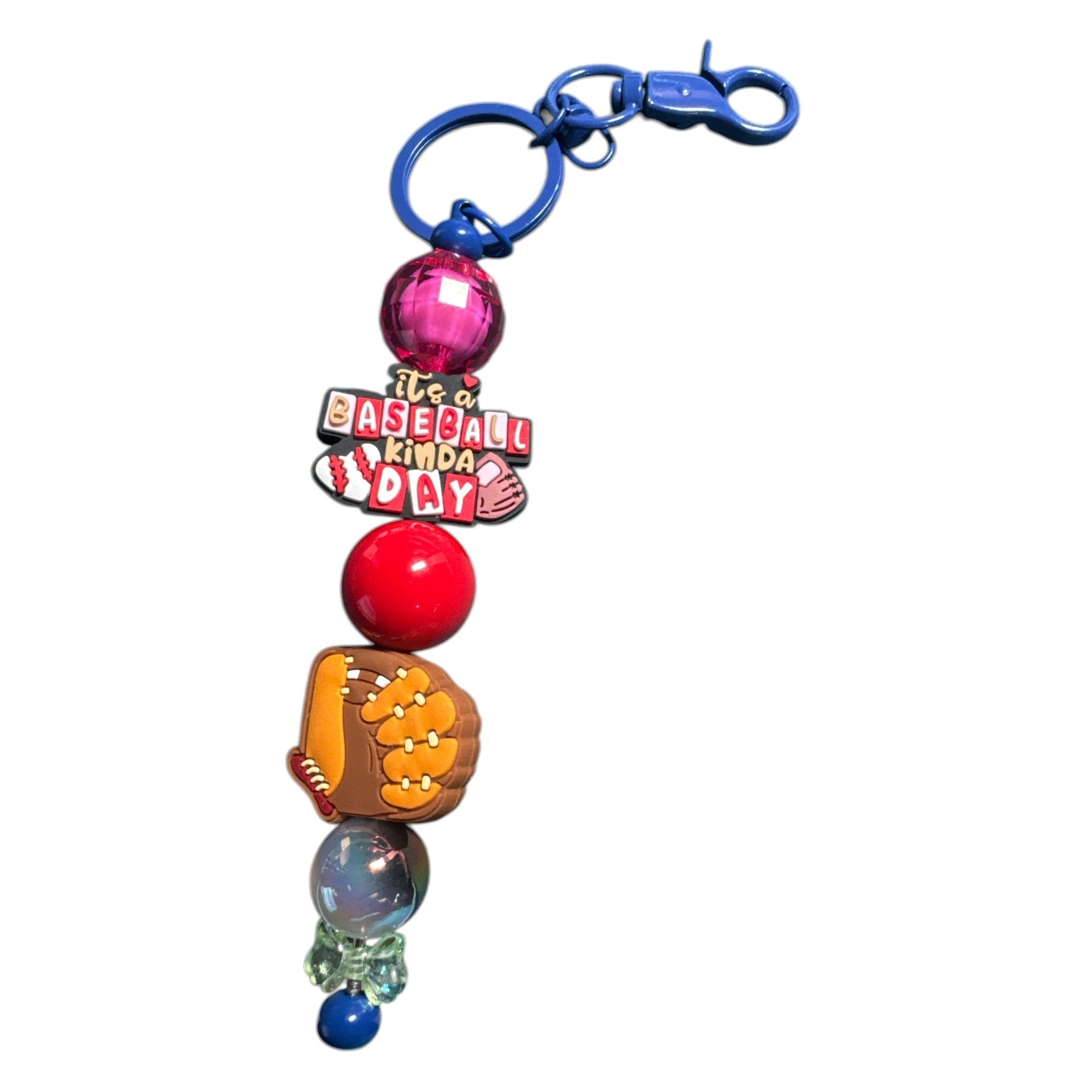 Baseball-Themed Keychain With Colorful Beads & "Its A Baseball Kinda Day" Charm For Backpacks Or Bags