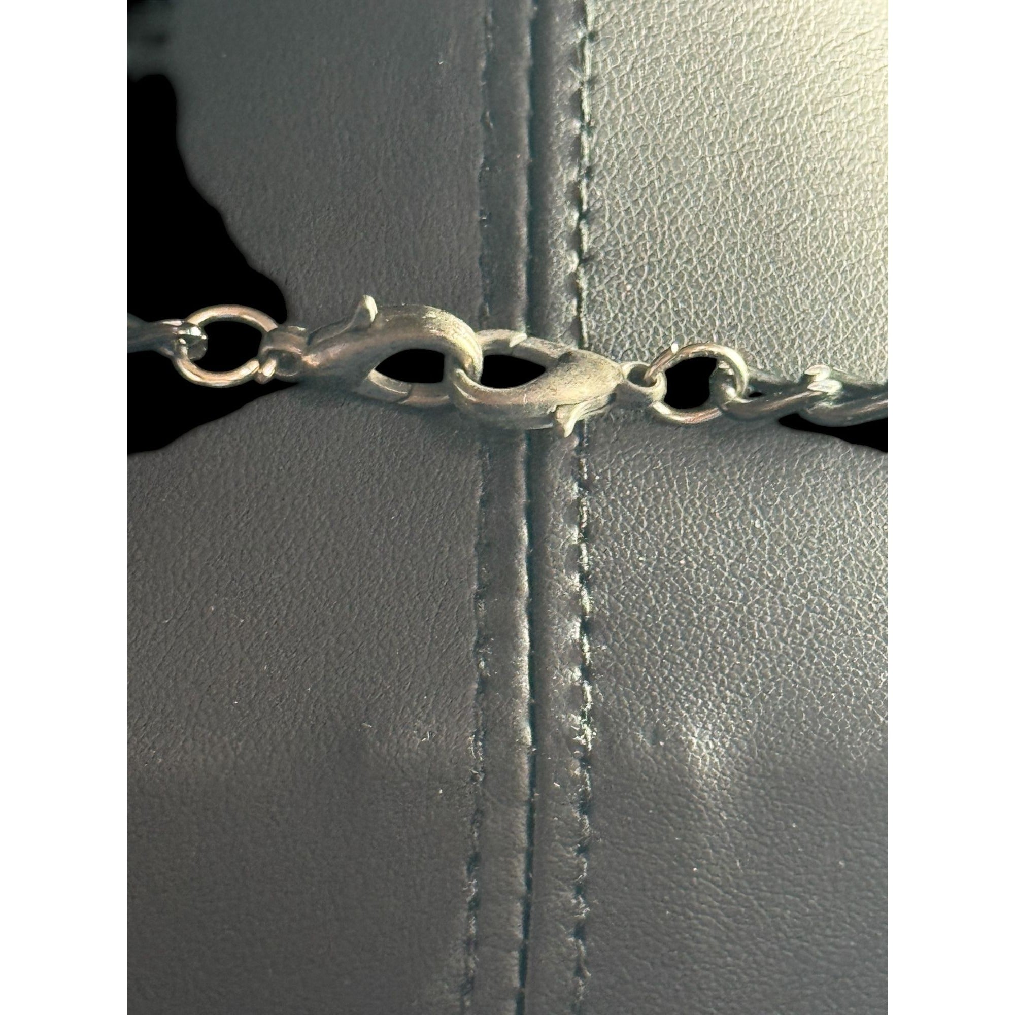 Geometric Black Statement Necklace With Open Squares & Circle Beads Double Layered Chain Design
