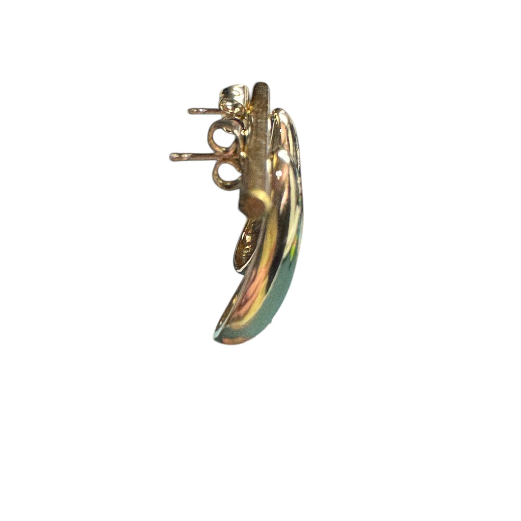 Gold-Tone Teardrop Clip-On Earrings With Ribbed Detail