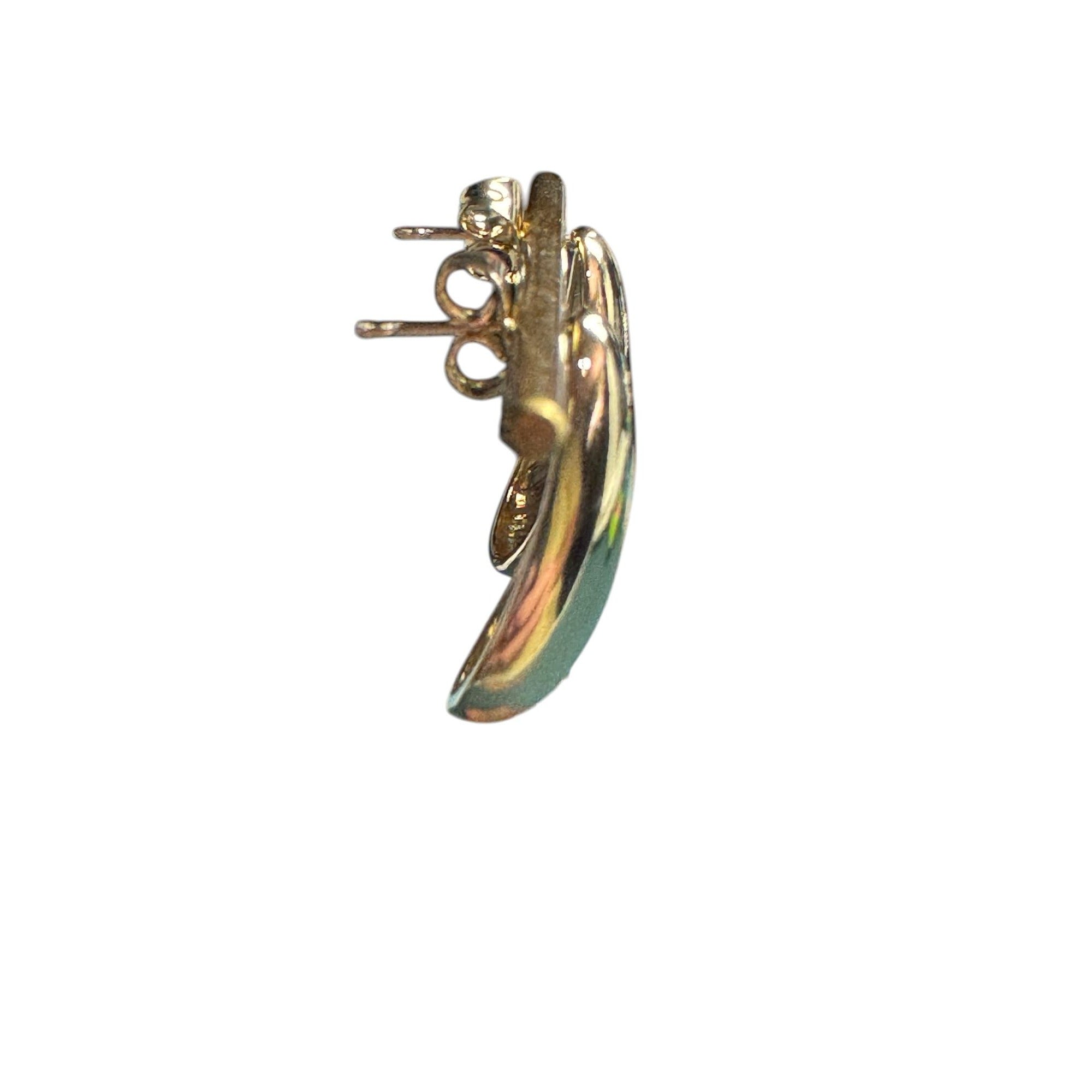 Gold-Tone Teardrop Clip-On Earrings With Ribbed Detail