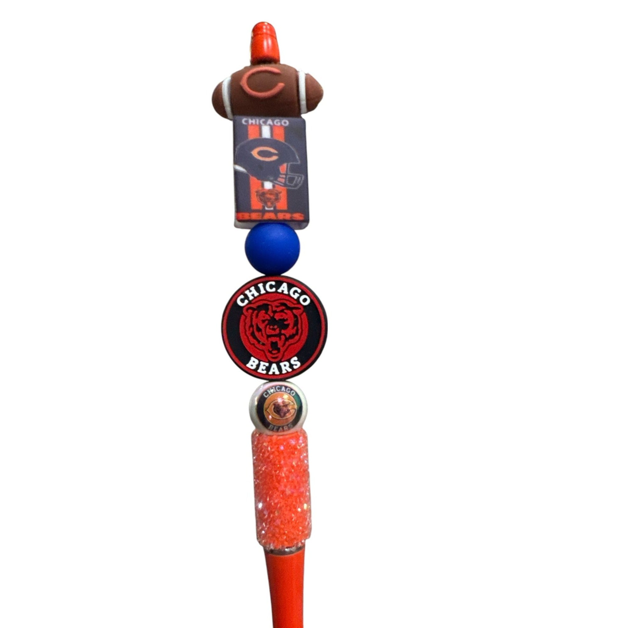 Chicago Bears Beaded Pen With Football & Logo Accents For Fans