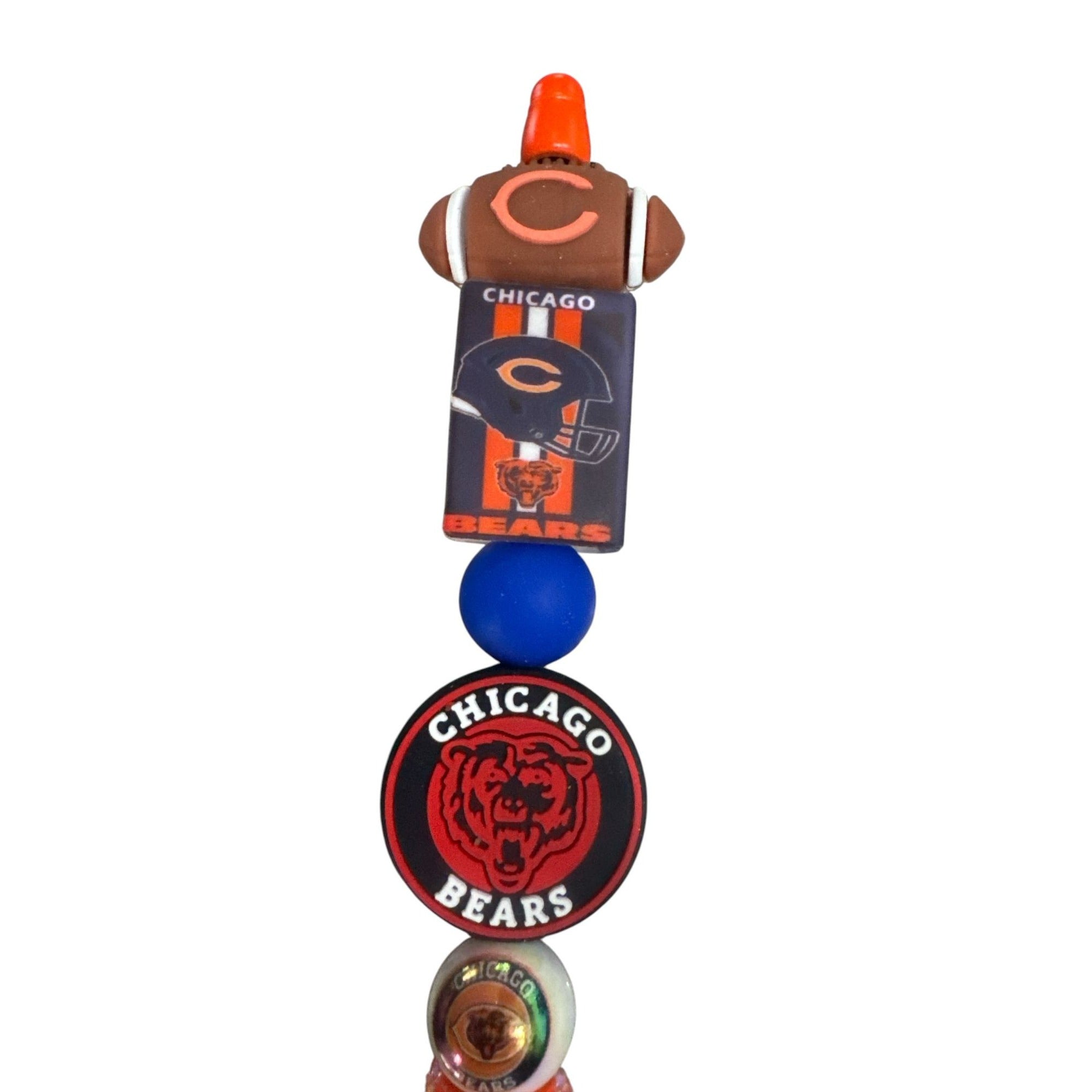 Chicago Bears Beaded Pen With Football & Logo Accents For Fans