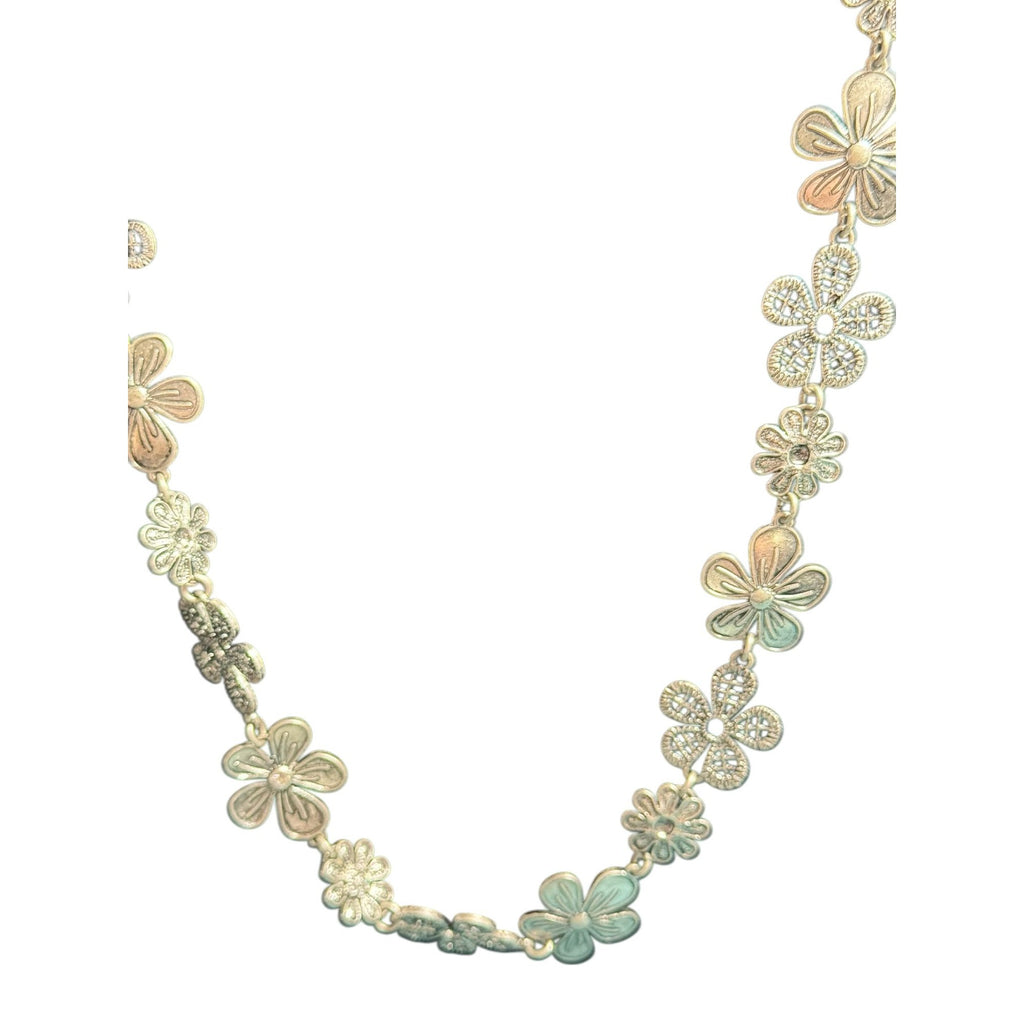 Premier Designs Silver Floral Filigree Chain Necklace with Intricate Detailing for Women