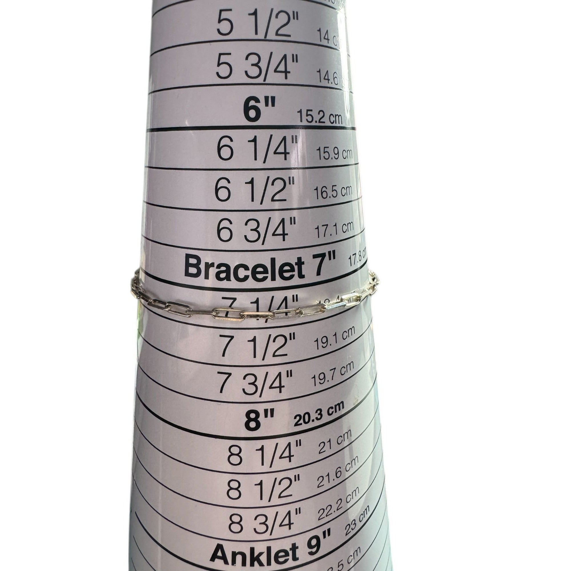 925 Italy Sterling Silver Chain Bracelet – Rectangular Links, Spring Ring Clasp, 7”
