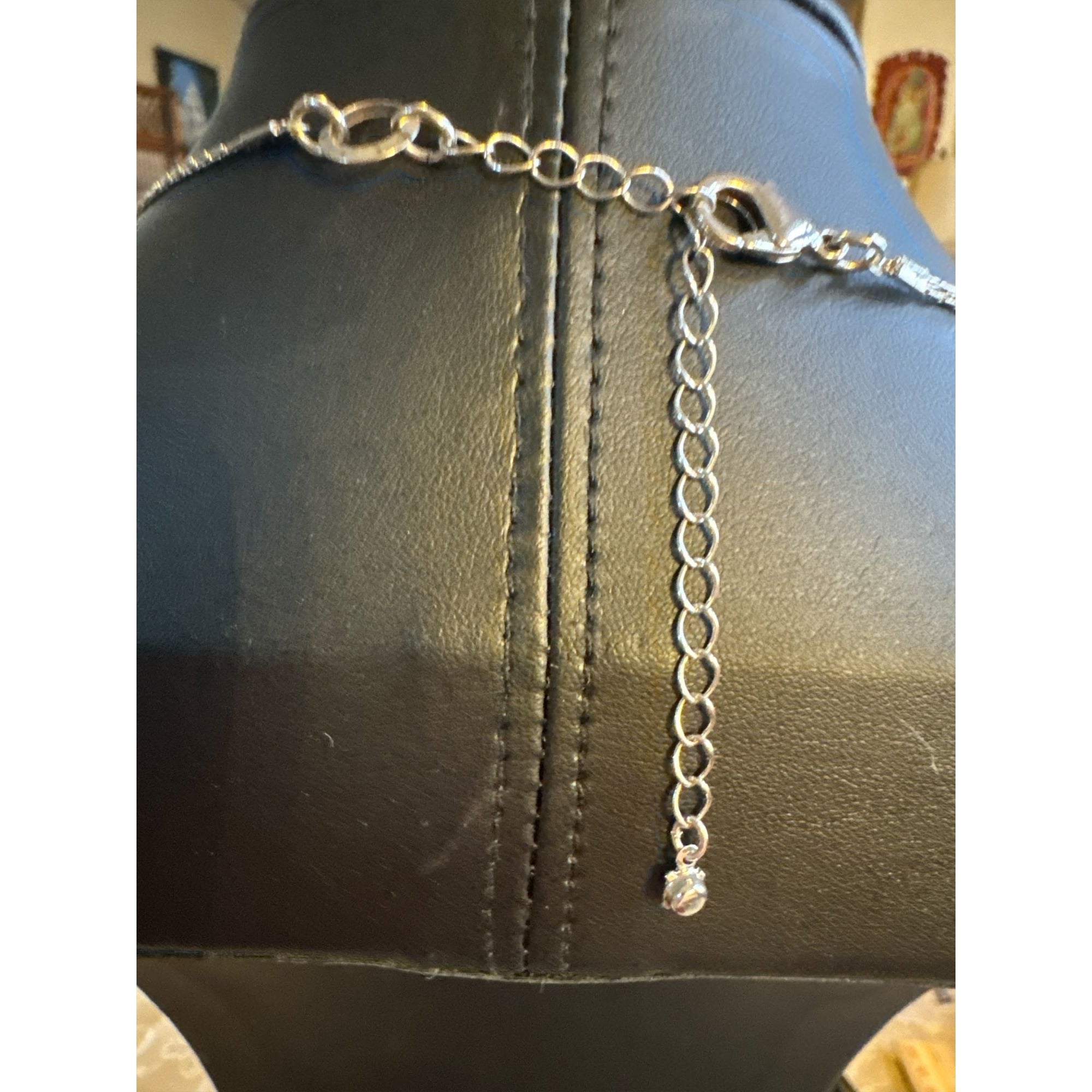 Layered Silver Necklace With Textured Discs & Polished Beads Adjustable Lobster Clasp Closure Elegant Statement Jewelry