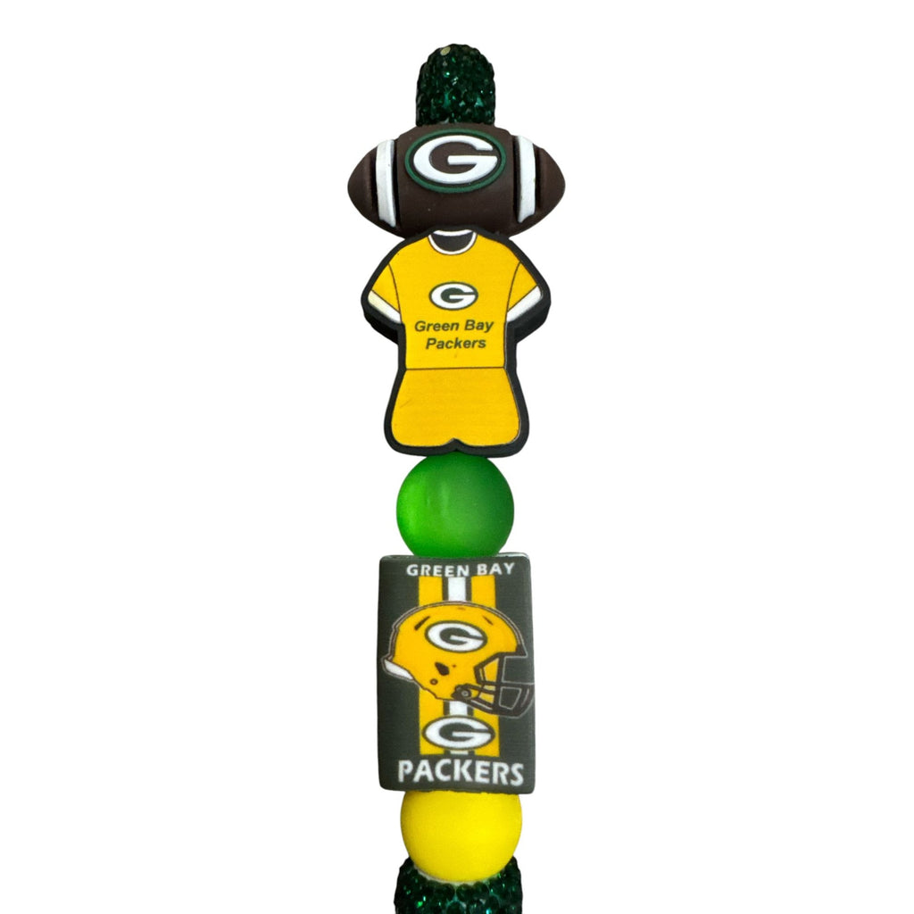 Green Bay Packers Glitter Pen With Beads & Team Logos For Writing Or Collecting