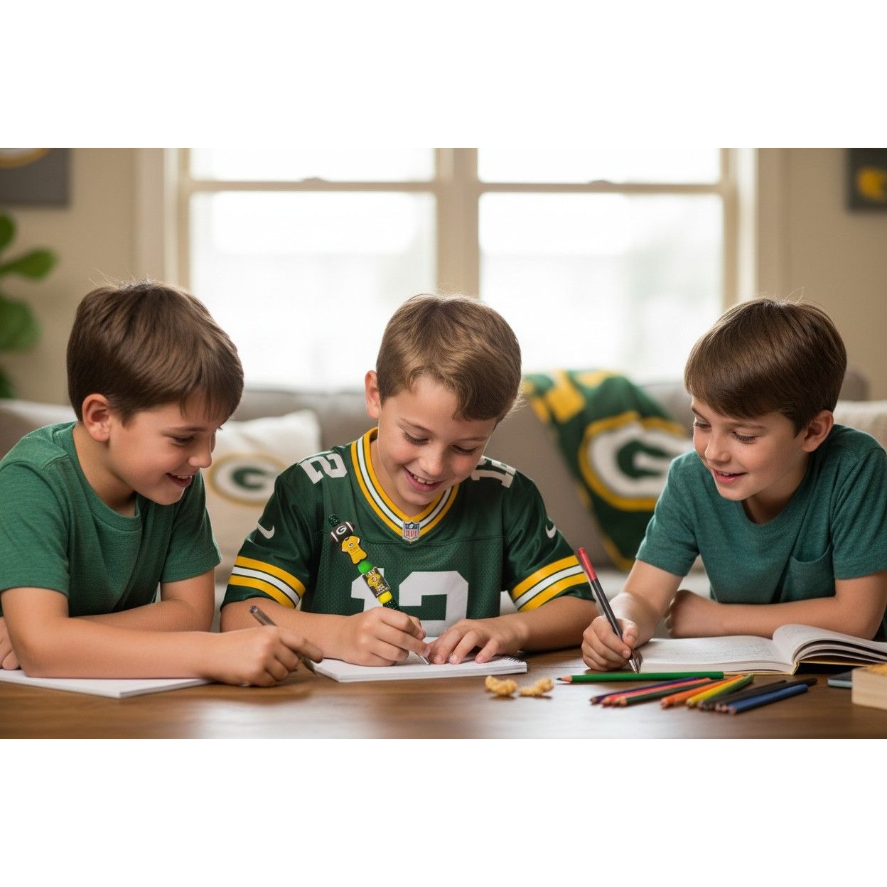 Green Bay Packers Glitter Pen With Beads & Team Logos For Writing Or Collecting