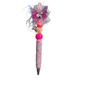 Handcrafted Butterfly-Themed Decorative Ballpoint Pen With Rhinestones & Beaded Accents Pink & Purple Design Ideal For Gifting Or Journaling