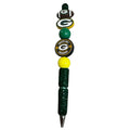 Green Bay Packers Decorative Pen With Beaded Design & Glitter Handle - NFL Football Team Logo Fan Gift