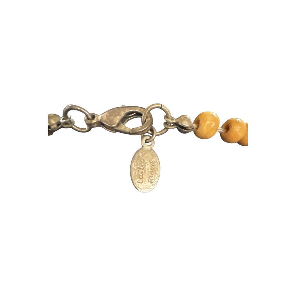 Laila Rowe Wood & Stone Beaded Necklace, Natural Earth Tone Jewelry, Boho Artisan Style Accents 30 Inches