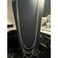 Silver Tone Layered Chain Necklace Multi Strand Minimalist Adjustable Modern Fashion Jewelry