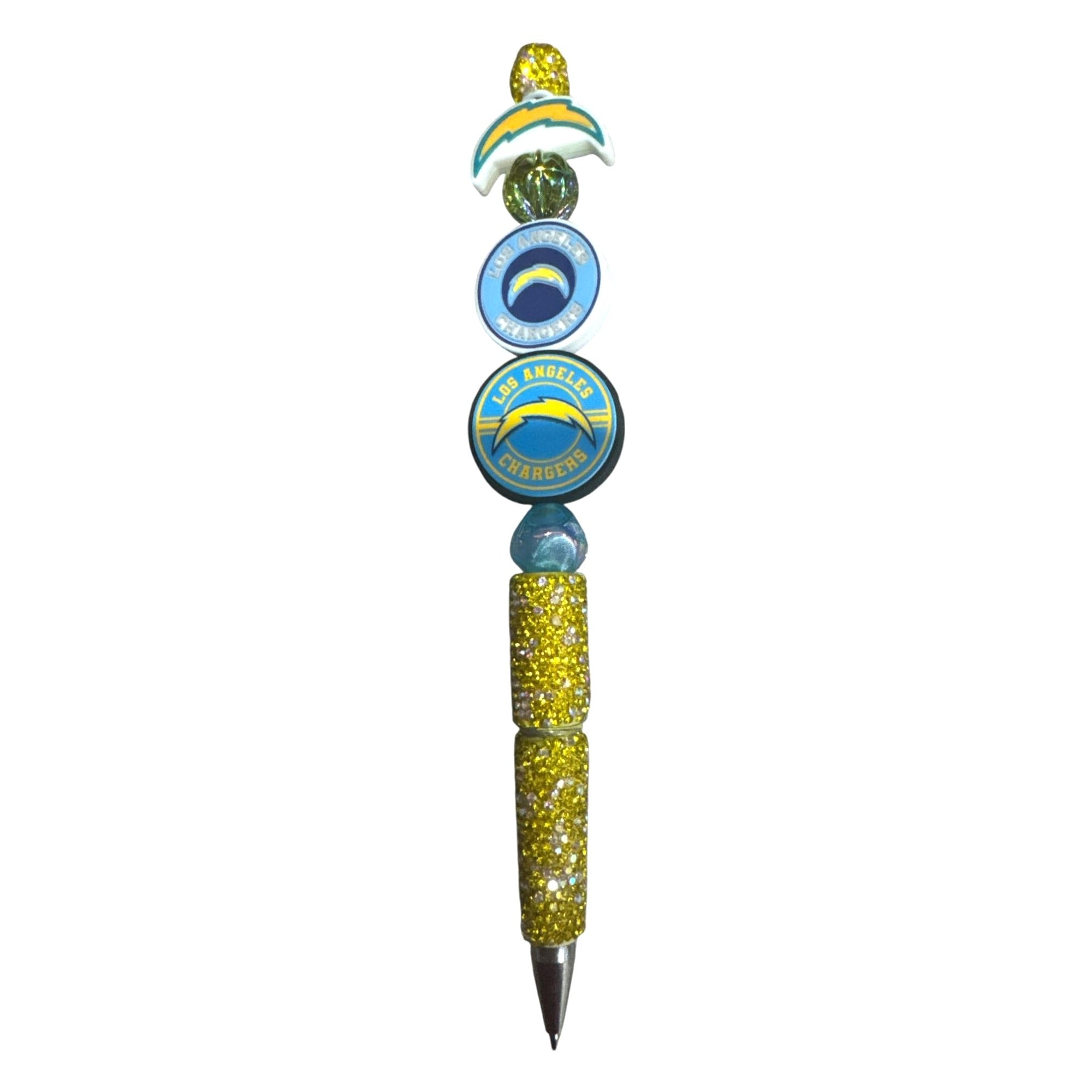 Los Angeles Chargers Rhinestone Beaded Pen With Team Logos & Glitter Accents