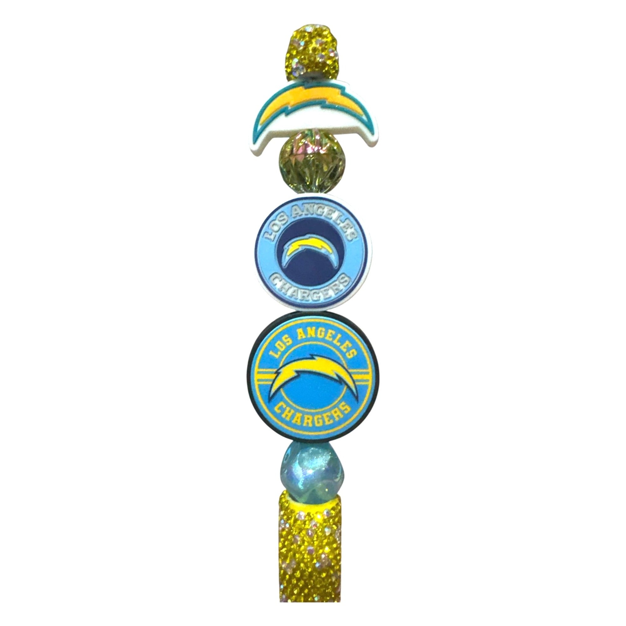 Los Angeles Chargers Rhinestone Beaded Pen With Team Logos & Glitter Accents