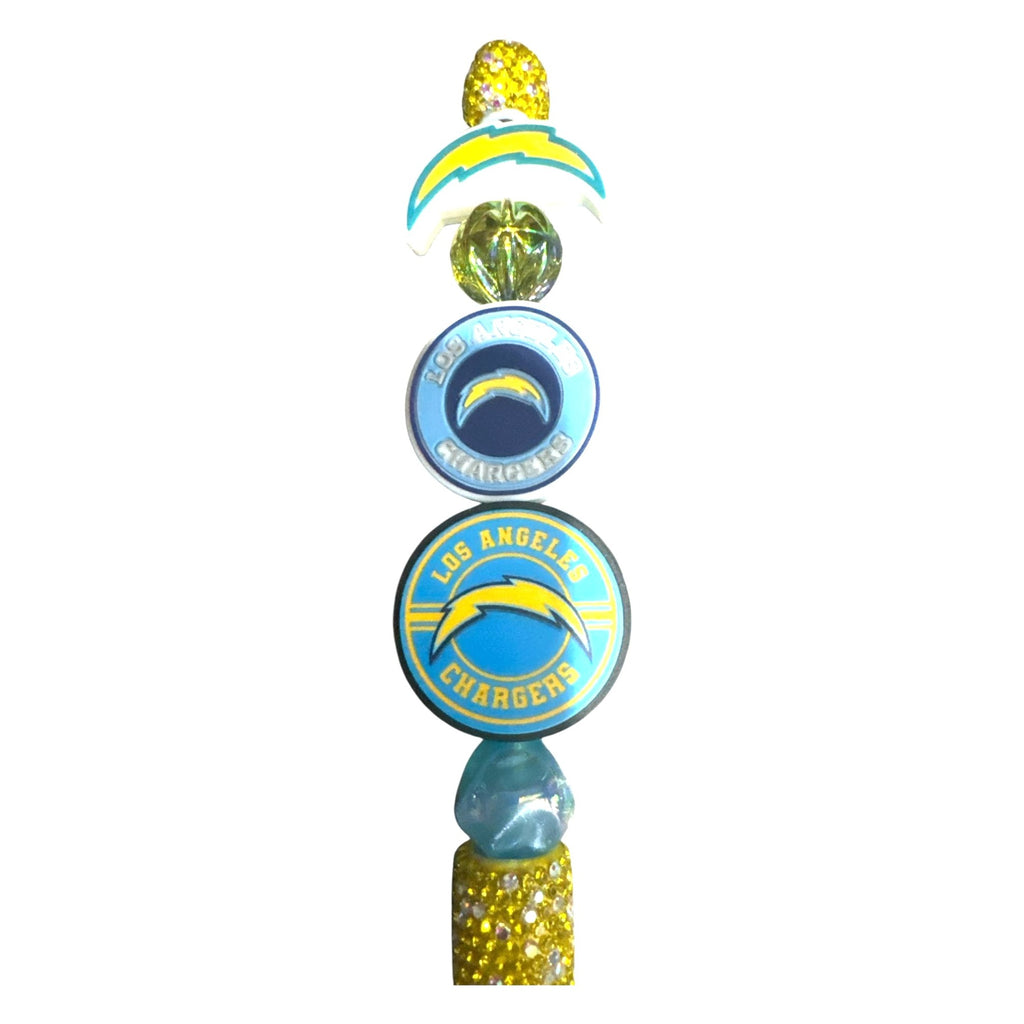 Los Angeles Chargers Rhinestone Beaded Pen With Team Logos & Glitter Accents