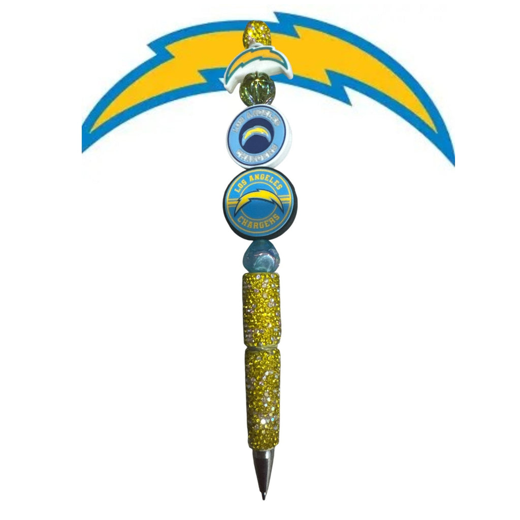 Los Angeles Chargers Rhinestone Beaded Pen With Team Logos & Glitter Accents