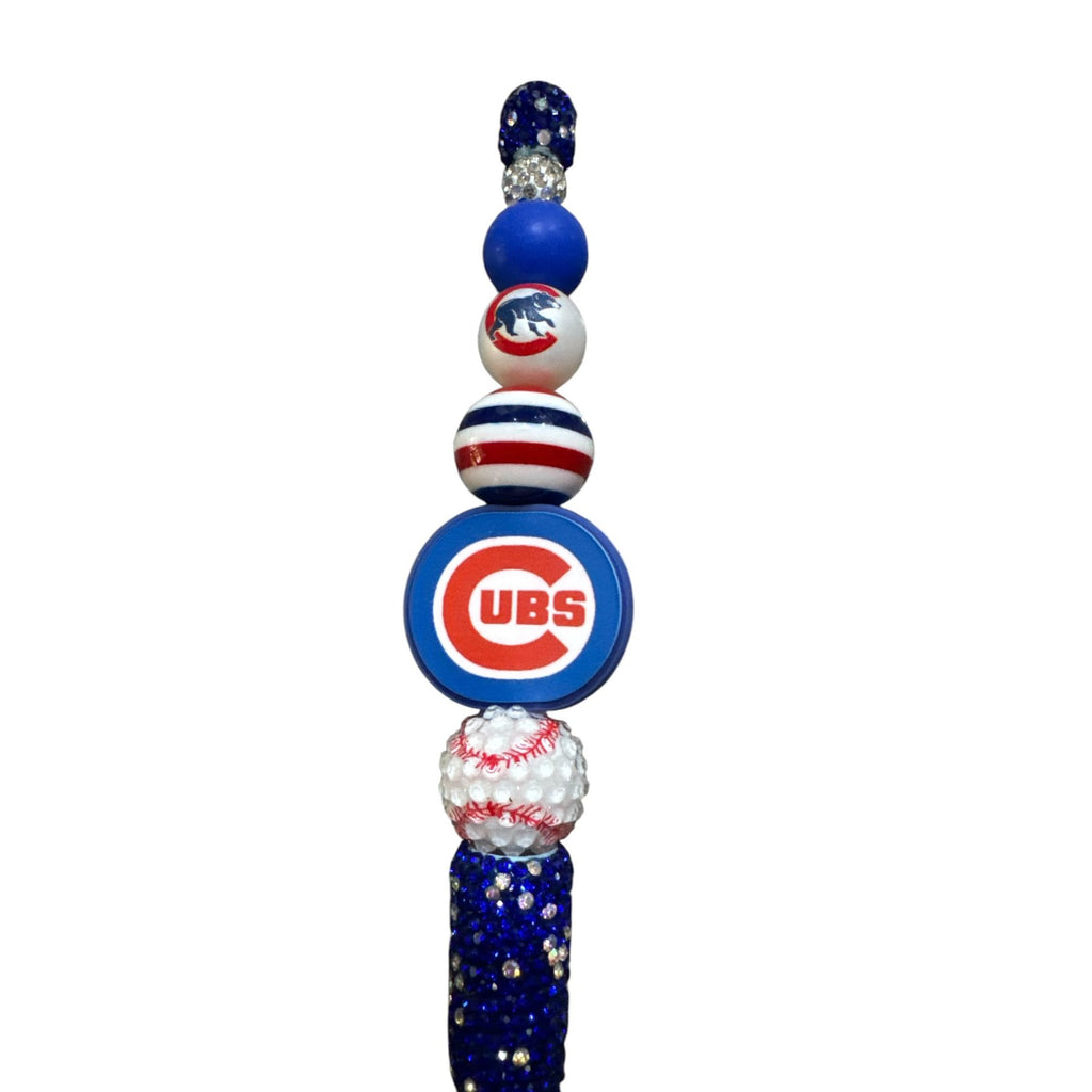 Chicago Cubs Beaded Pen With Rhinestone Accents For Fans & Collectors