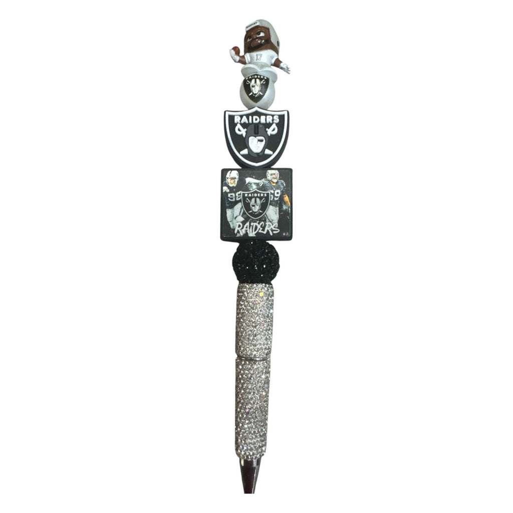 Las Vegas Raiders Rhinestone Bling Pen With Figurine & Team Logo Accents