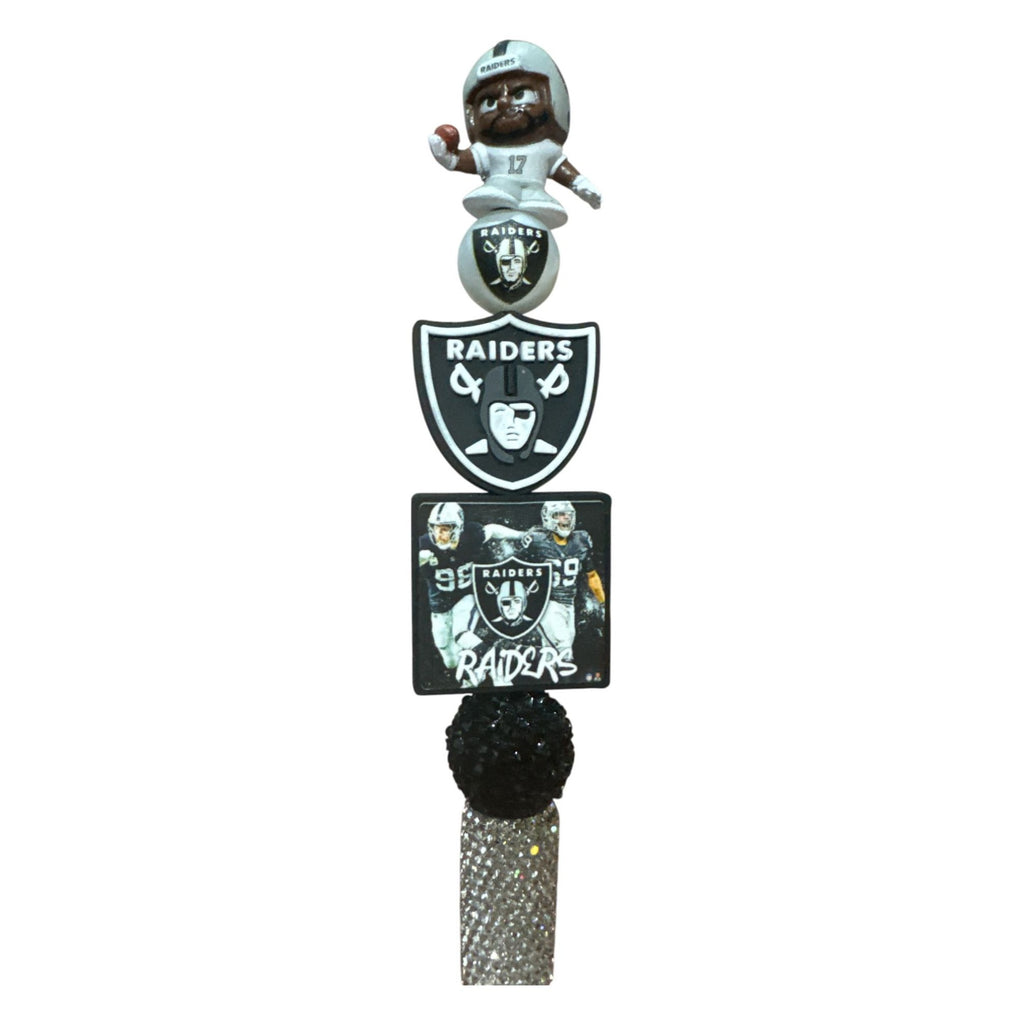 Las Vegas Raiders Rhinestone Bling Pen With Figurine & Team Logo Accents