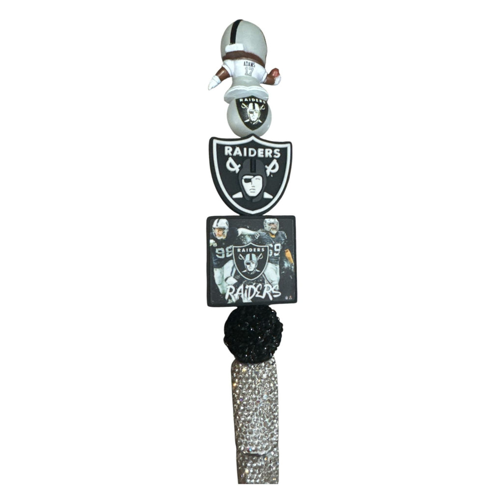 Las Vegas Raiders Rhinestone Bling Pen With Figurine & Team Logo Accents