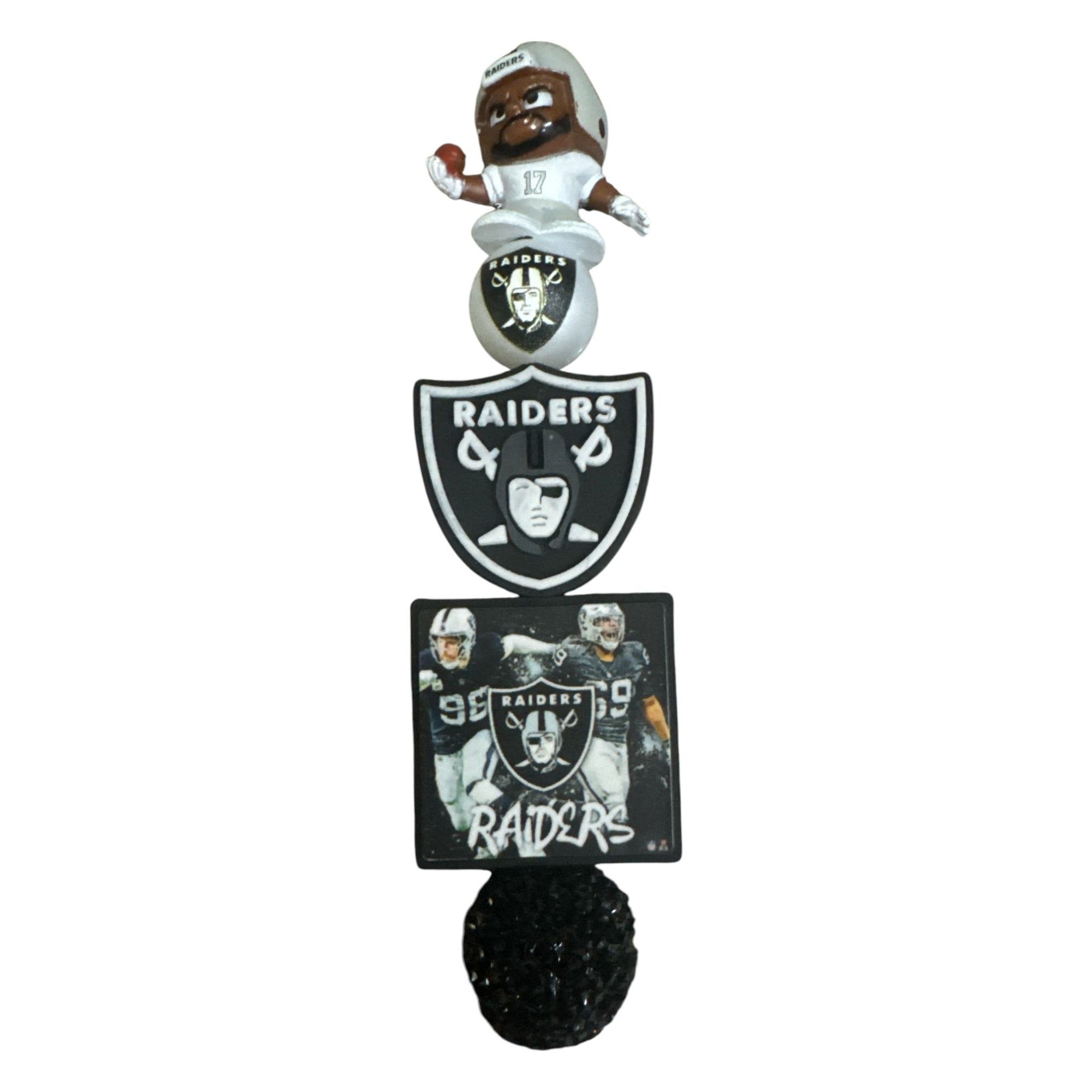 Las Vegas Raiders Rhinestone Bling Pen With Figurine & Team Logo Accents