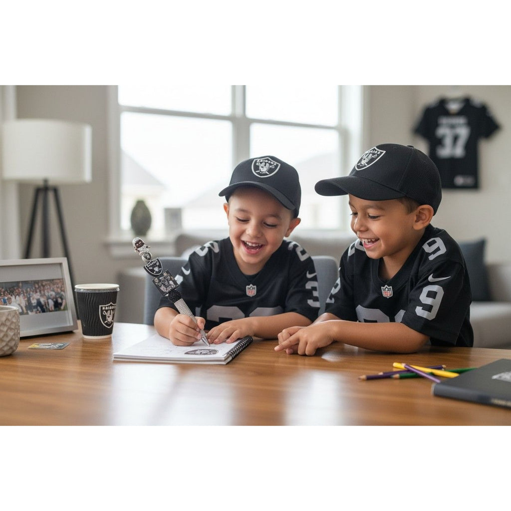 Las Vegas Raiders Rhinestone Bling Pen With Figurine & Team Logo Accents