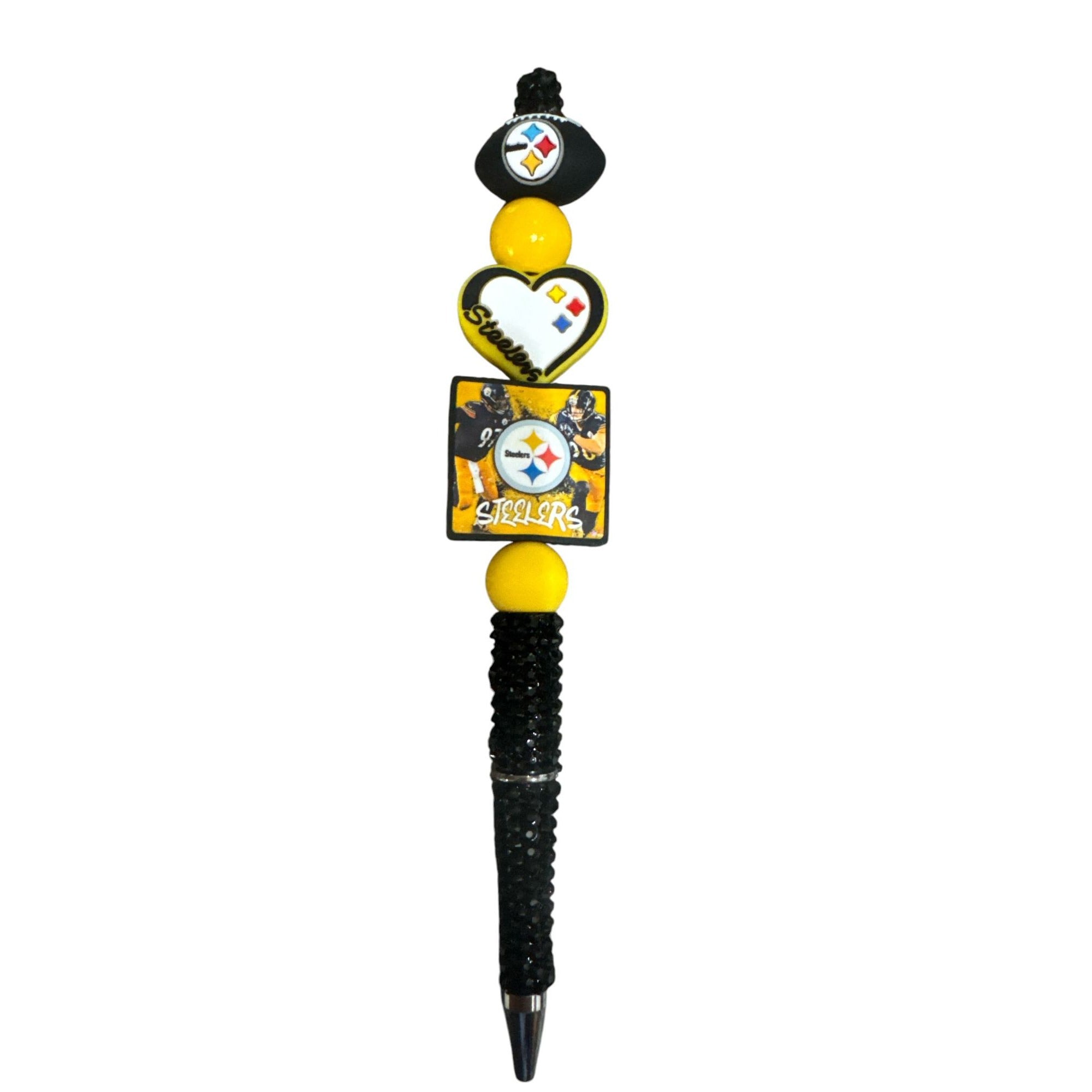 Steelers-Themed Decorative Pen With Beaded Accents For Writing Collecting Or Gifting