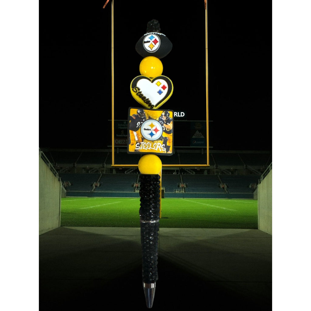 Steelers-Themed Decorative Pen With Beaded Accents For Writing Collecting Or Gifting