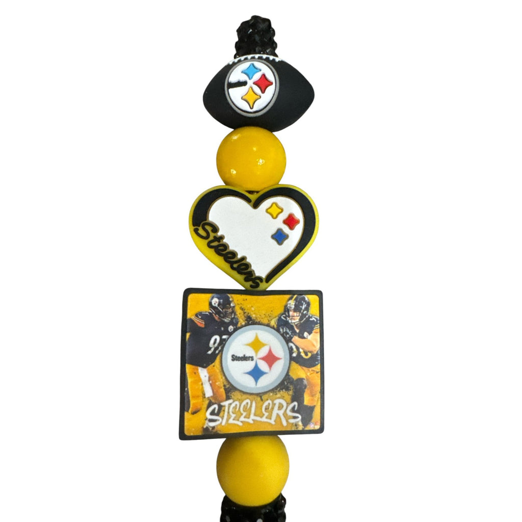 Steelers-Themed Decorative Pen With Beaded Accents For Writing Collecting Or Gifting