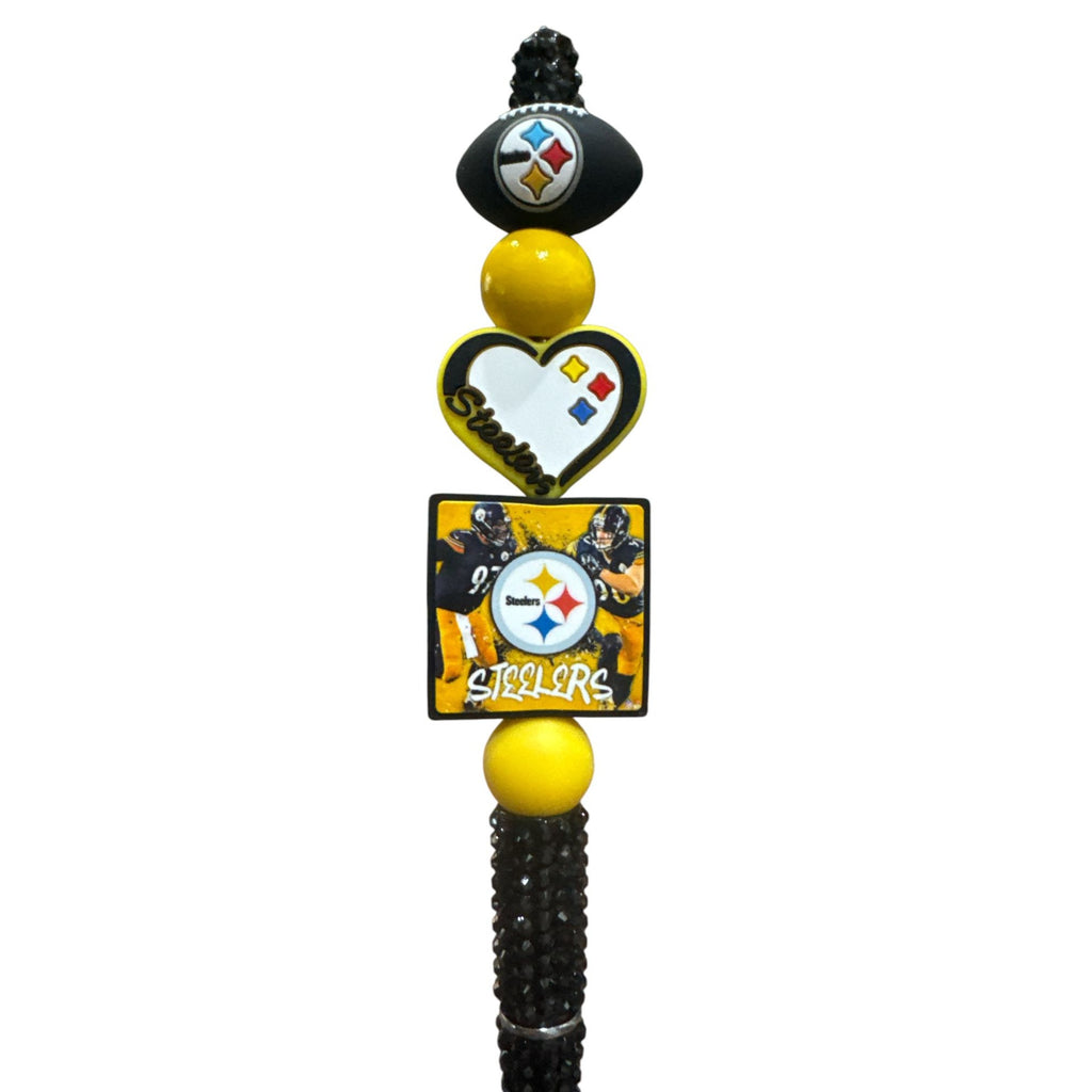 Steelers-Themed Decorative Pen With Beaded Accents For Writing Collecting Or Gifting