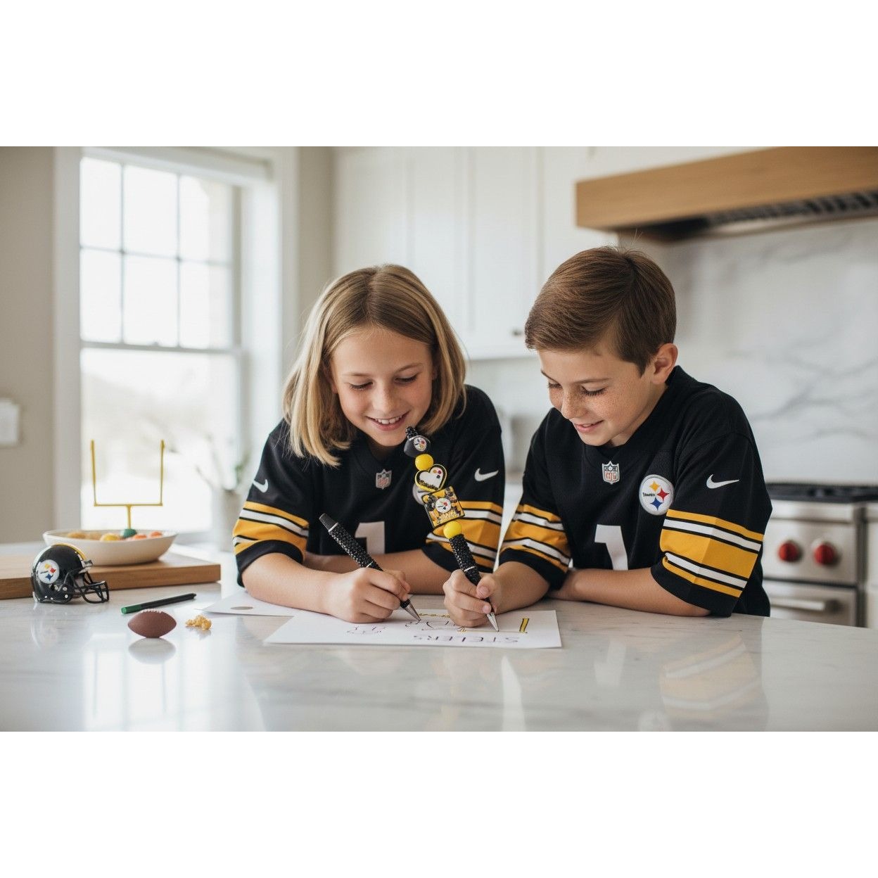 Steelers-Themed Decorative Pen With Beaded Accents For Writing Collecting Or Gifting