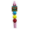 What Happens At Bingo Novelty Beaded Pen With Pink Glitter Handle & Multicolor Design