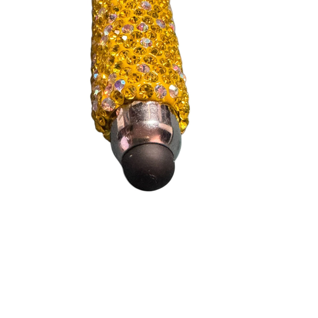 Handmade Sunflower & Bee-Themed Stylus Pen With Decorative Beads And Rhinestones Yellow & Gold Accents