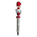 Luxury Red Rose Crystal Ballpoint Pen Rhinestone Handle Elegant Gift For Women Or Office Decor