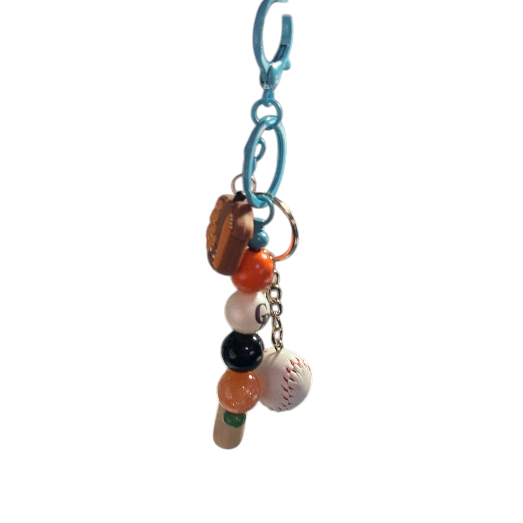 St Louis Cardinals Baseball-Themed Keychain Set With Bat Ball & Beaded Charms For Backpacks Or Bags
