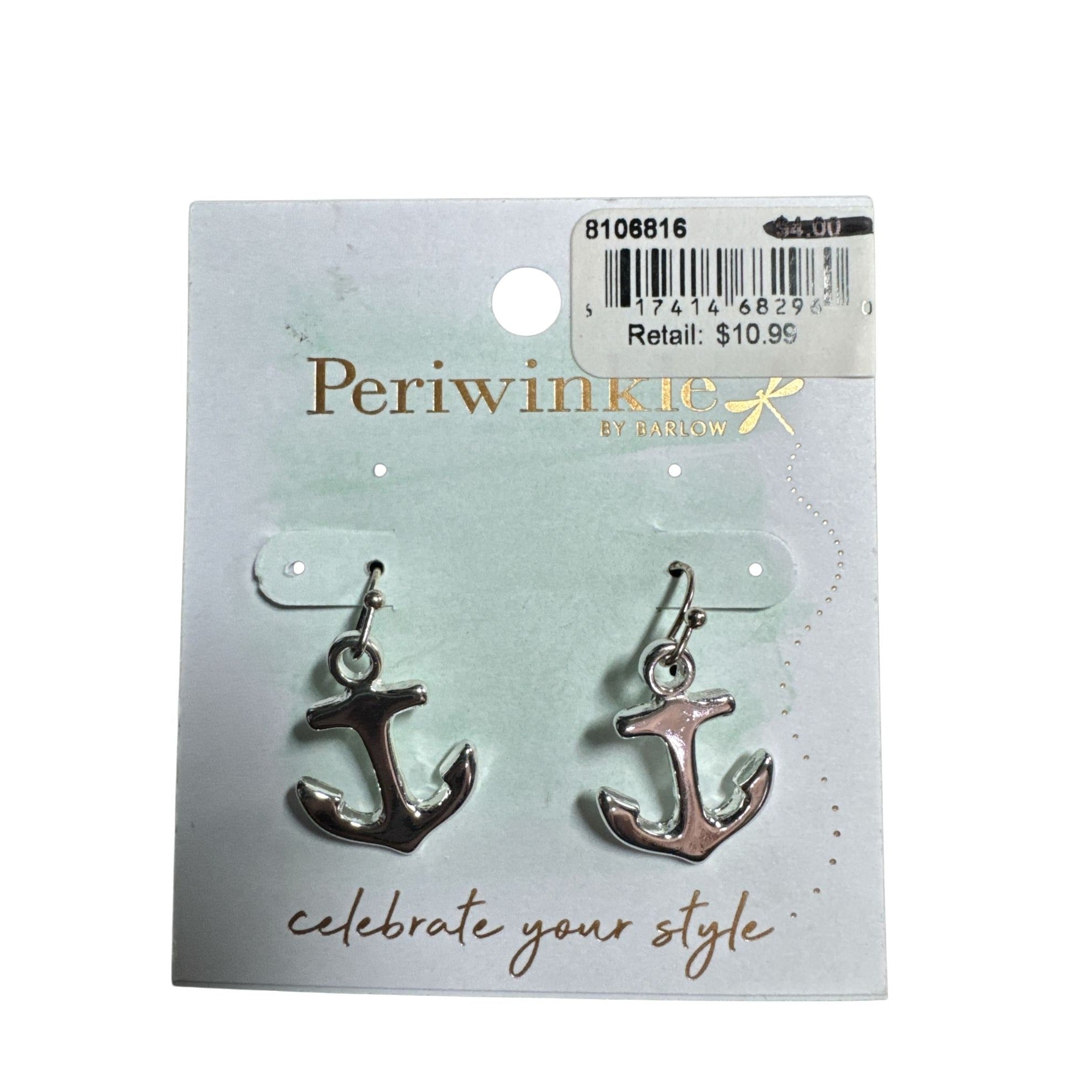 Anchor Drop Earrings Silver Tone By Periwinkle Celebrate Your Style